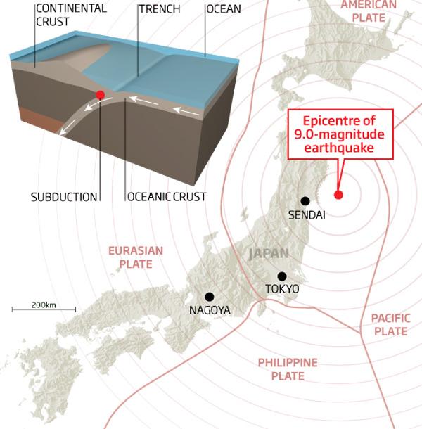 Бедствието измести Япония с няколко метра
