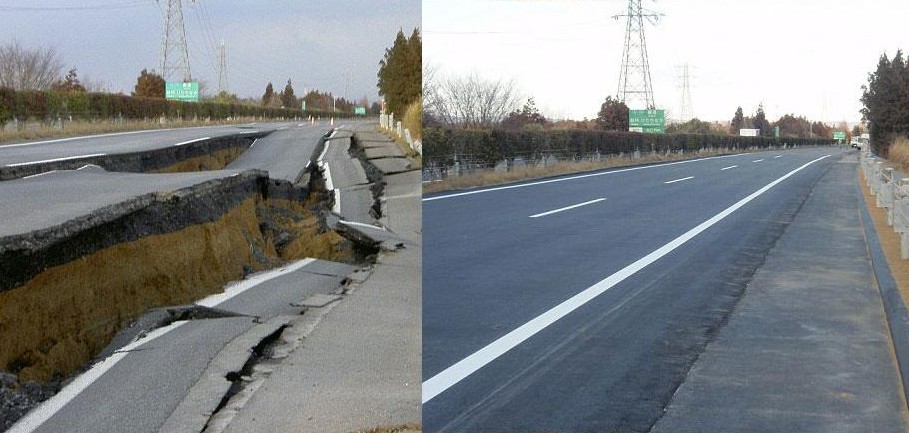 Японски инженери за 6 дни поправиха разцепен път 
