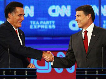 Мит Ромни предложи на Рик Пери бас за 10 хиляди долара