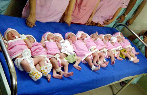 Индийка роди 11 бебета