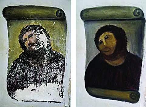 Откачената баба, която повреди фреска с Исус, иска пари за труда си