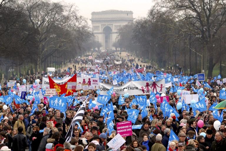 Нови вълни протести срещу гей браковете във Франция