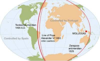 7 юни: Преди 520 г. Испания и Португалия си поделят Новия свят с Договора от Тордесиляс