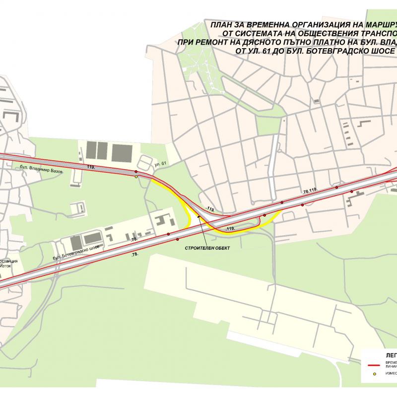 Големи промени в трафика заради ремонта на Ботевградско шосе