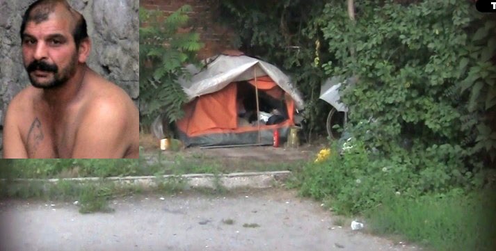 Клетник с прекаран инсулт мизерства в палатка насред автогара (ВИДЕО)