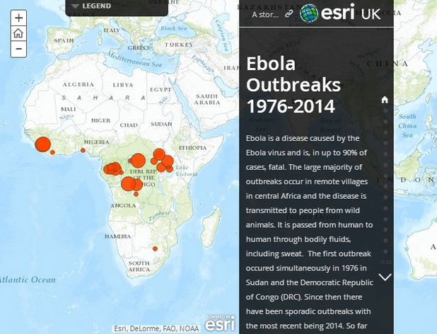 Уеб карта показва историята на вируса ебола