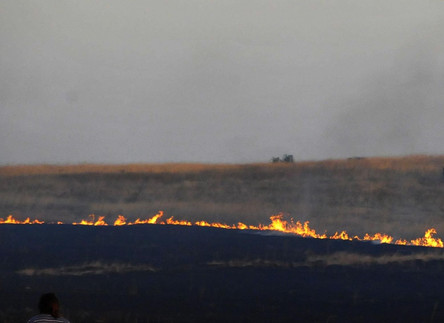 Стърнища горят край Усойка, пожарникари все още не идват