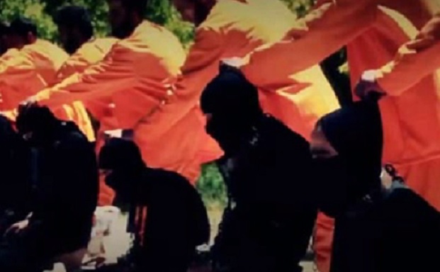 Кървава гавра: Разстреляха джихадисти  от ИД така,  както те избиват жертвите си (ВИДЕО 18+)