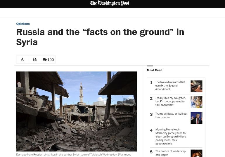 The Washington Post: Русия и „свършените факти” в Сирия   