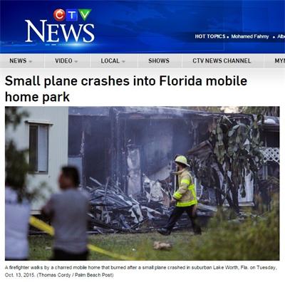 Самолет се разби в паркинг за каравани във Флорида (ВИДЕО)