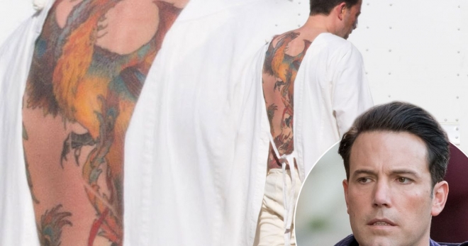 Бен Афлек си татуира феникс на гърба