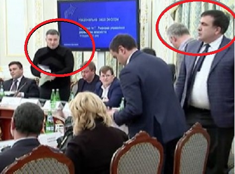 Появи се грозното ВИДЕО със свадата на Саакашвили и Аваков, псуват се на руски