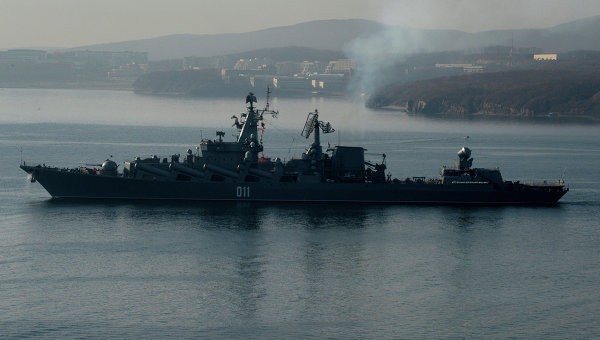 Крайцерът „Варяг” сменя флагмана „Москва” край бреговете на Сирия
