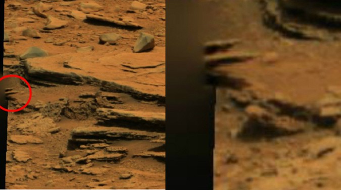 Марсоходът Curiosity запечата &quot;ръката на пришълец&quot;