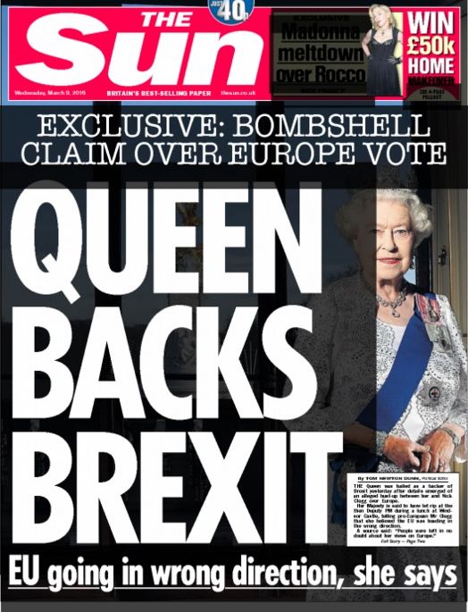 Таблоид забърка Елизабет II в чутовен скандал за излизането на Великобритания от ЕС