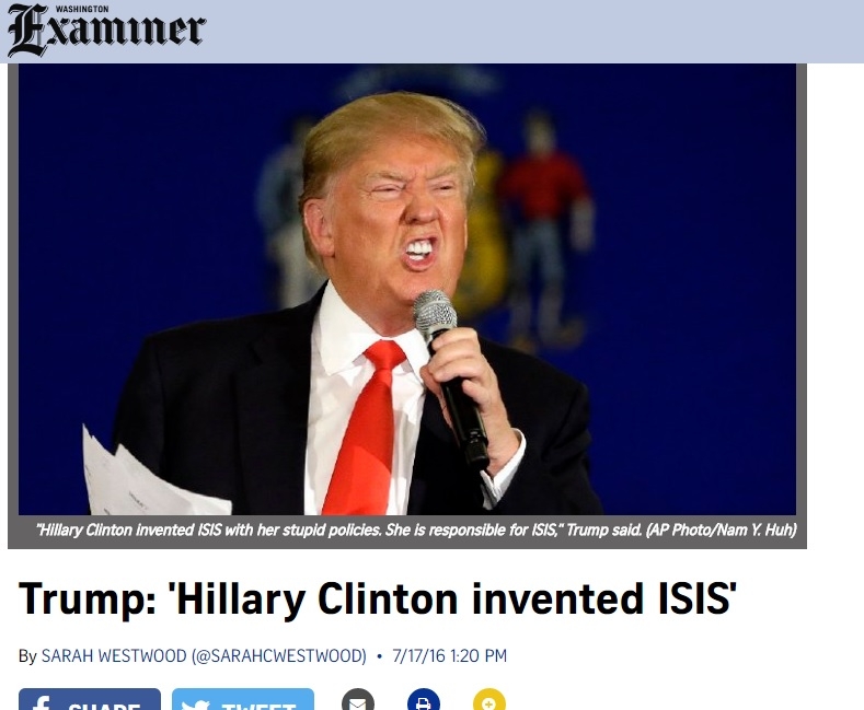 Доналд Тръмп: Хилари Клинтън е създател на „Ислямска държава“