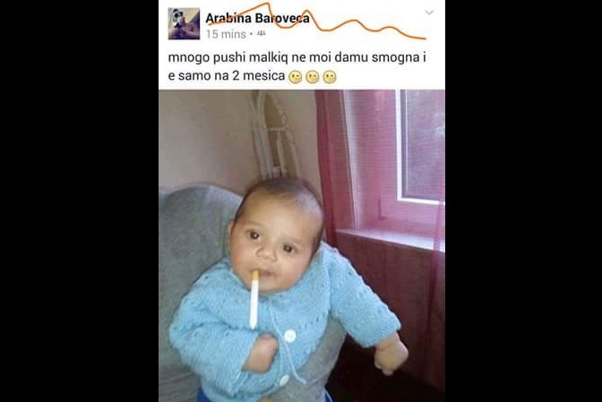 Баща се изгаври с бебето си, пъхна му цигара в устата 