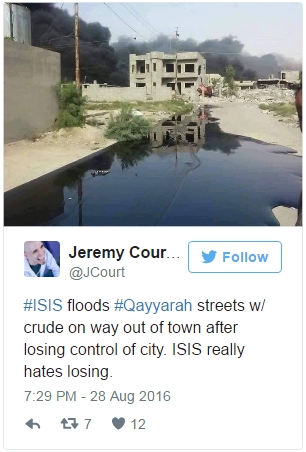 „Ислямска държава” заля с петрол цял град (СНИМКА)