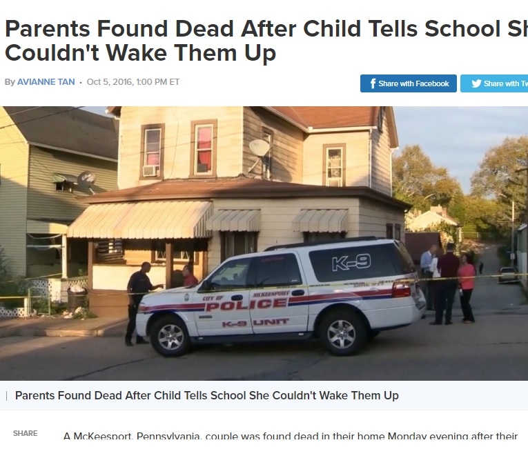 Дете се прибра вкъщи след училище и откри родителите си мъртви