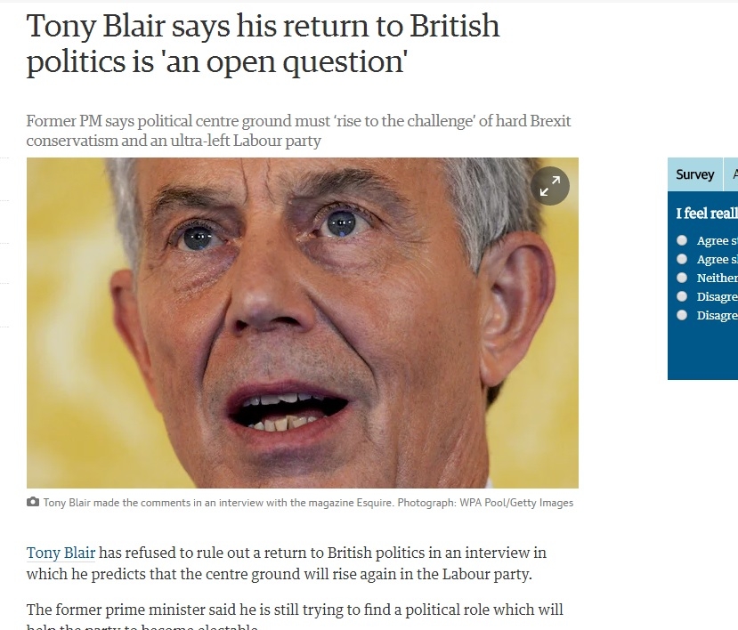 Тони Блеър се връща в политиката! 