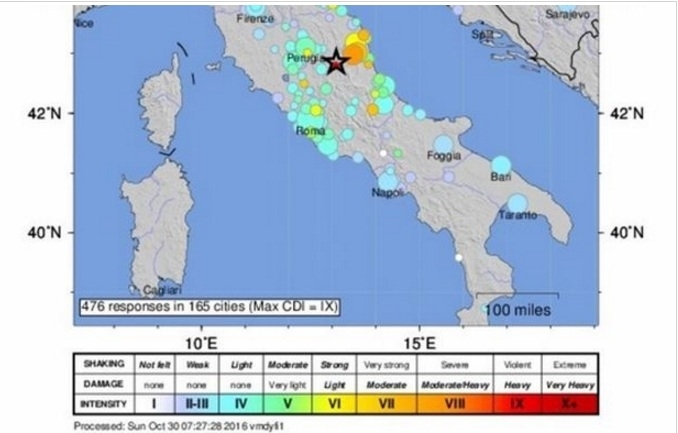 Апенините потънали с 40 см след земетресенията в Италия
