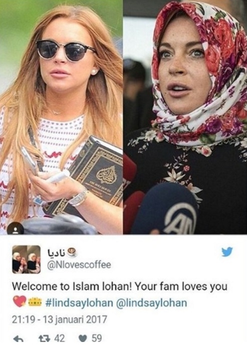 Линдзи Лоън приема исляма. Мюсюлмани я приветстват (СНИМКА)
