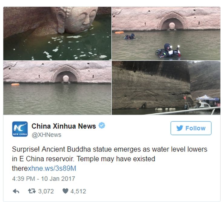 Загадъчна находка изплува изпод водата в Китай (СНИМКА)