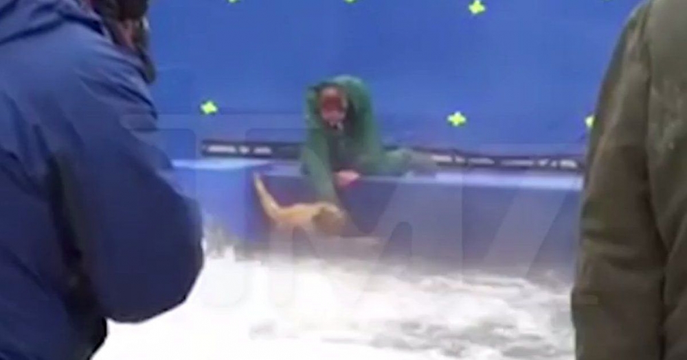 Хвърлят куче в бурни води за снимки на филм (ВИДЕО)