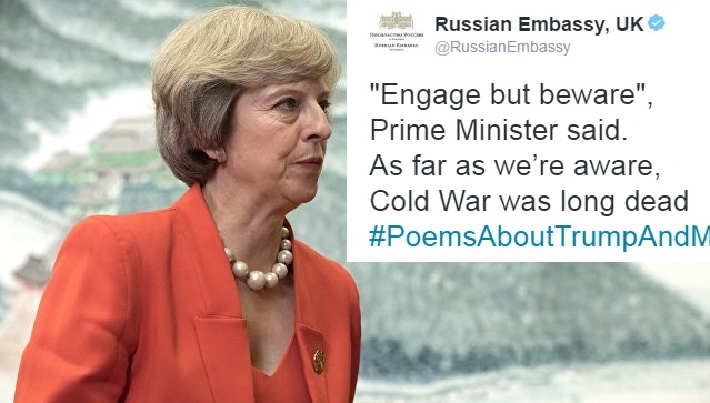 Руското посолство в Лондон се подигра с Тереза Мей