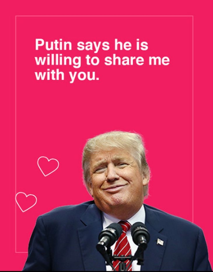 Последен писък на модата: Валентинки с послания в стил „Доналд Тръмп“ (СНИМКИ)