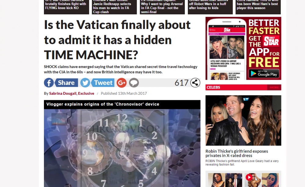 Тотален шок и потрес! Ватиканът е предал машина на времето на ЦРУ (ВИДЕО)