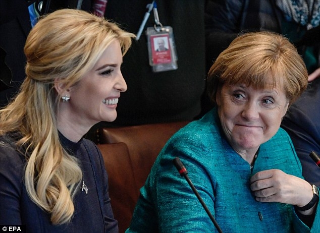 Социалните мрежи завряха заради изпепеляващия поглед на Меркел към Иванка Тръмп (СНИМКИ)