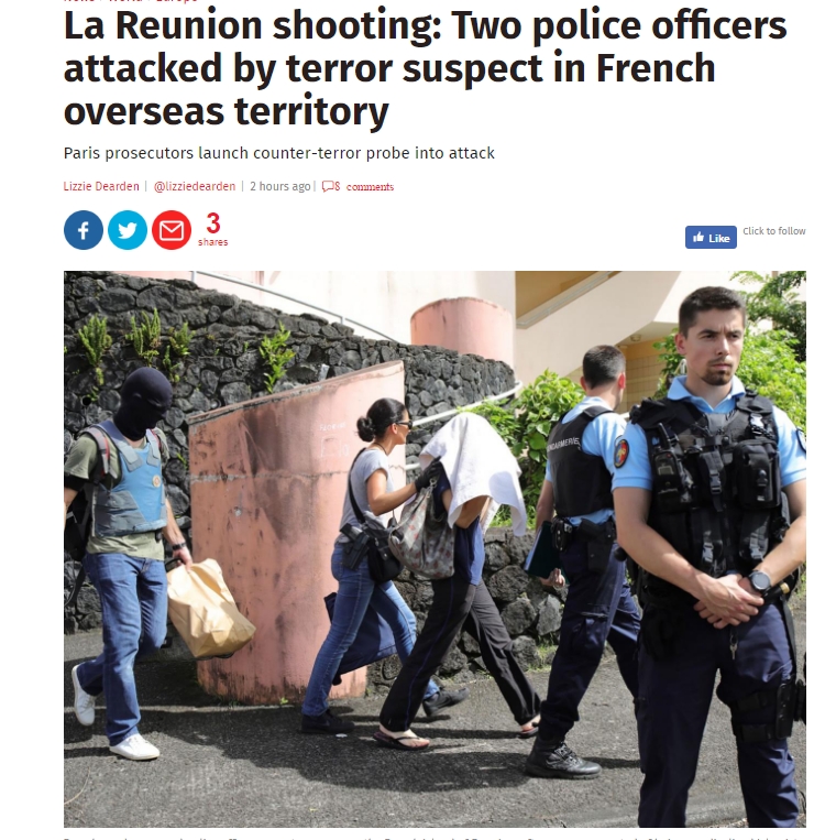 Ислямист откри на месо огън по полицаи на френски остров