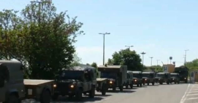 Стотици единици бойна техника на НАТО преминава на талази през България 