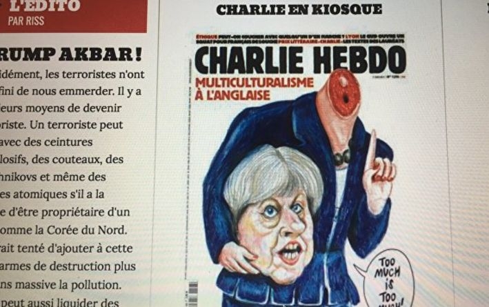 „Шарли ебдо” обезглави Тереза Мей (СНИМКИ)