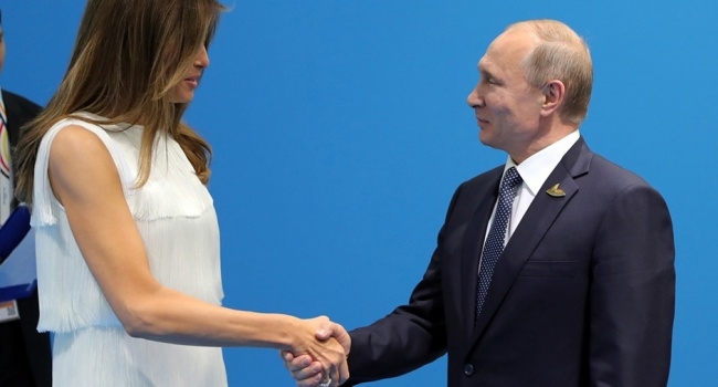 Всички се питат: Какво си говорят толкова сладко Путин и Мелания? Къде е Тръмп? (СНИМКА/ВИДЕО)