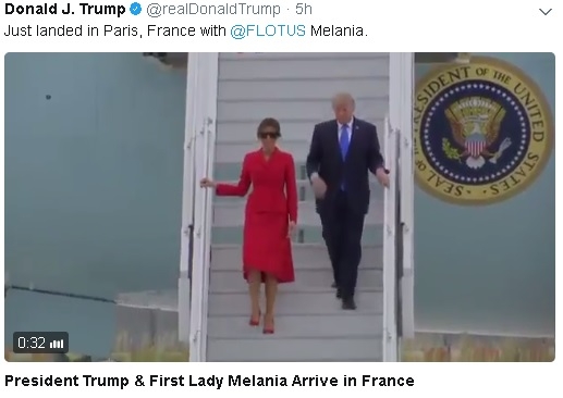 Тръмп и Мелания кацнаха в столицата на любовта! Президентът го чакат важни срещи, а съпругата му отново събра погледите на всички (СНИМКИ/ВИДЕО)