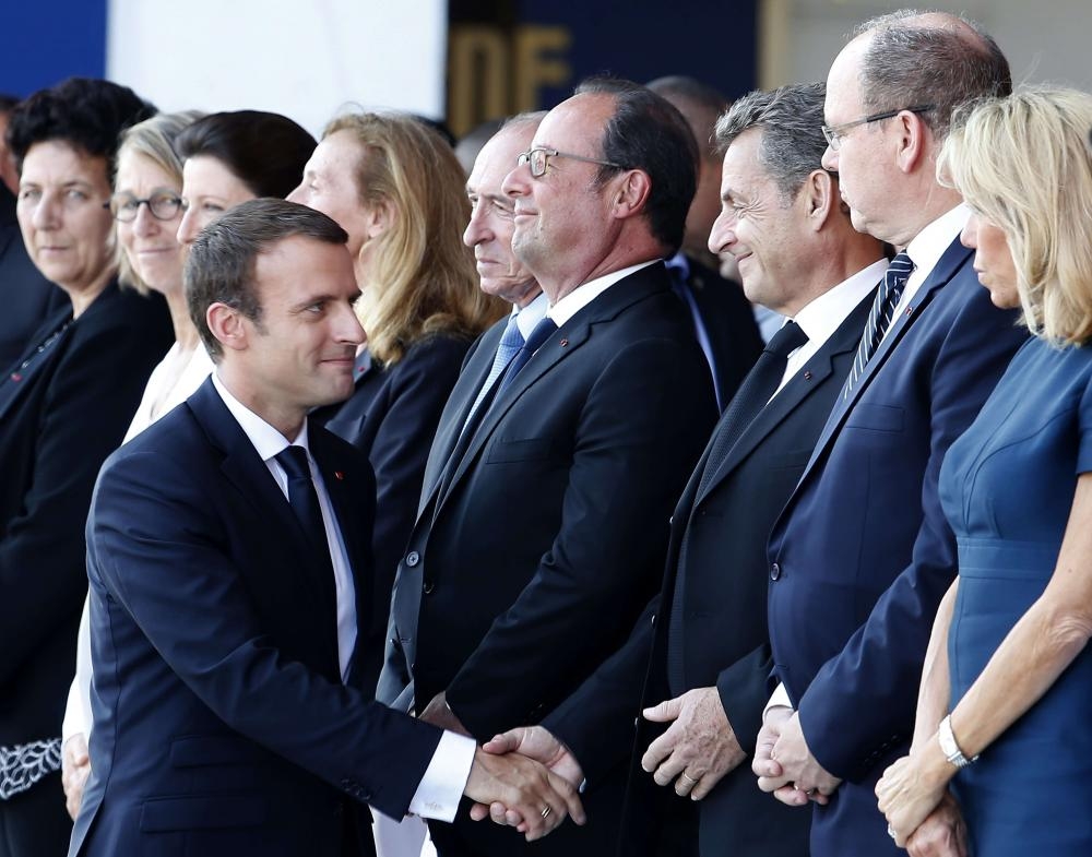 Макрон и Бриджит събраха Оланд, Саркози и принцът на Монако, за да отбележат черен ден в историята на Франция (СНИМКИ)