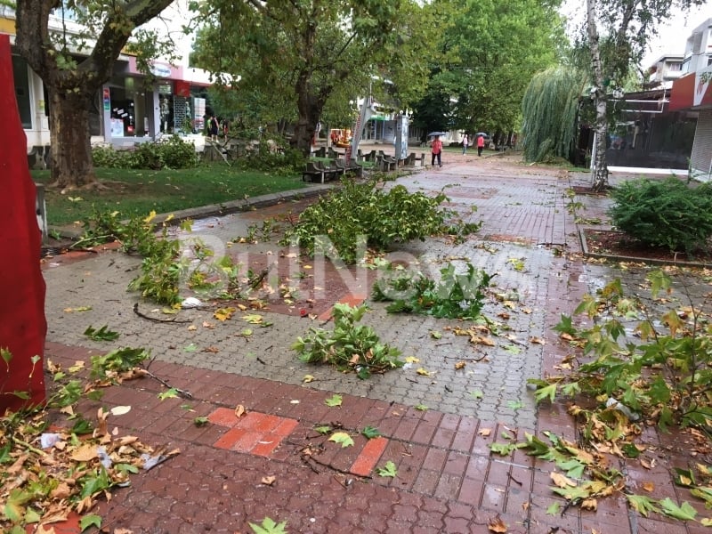 Невиждана буря сътвори истински ужас в центъра на Враца, има ранен човек (СНИМКИ)