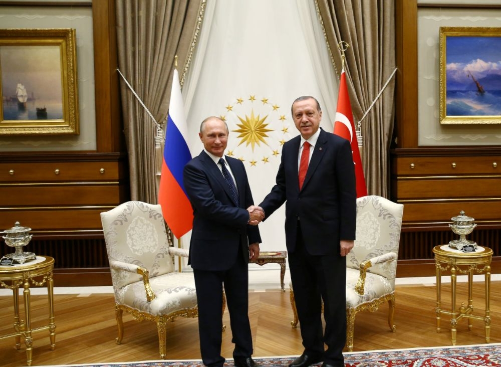 Путин и Ердоган заедно в президентския дворец на Турция (СНИМКИ)