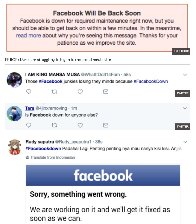 Глобален срив на Facebook!