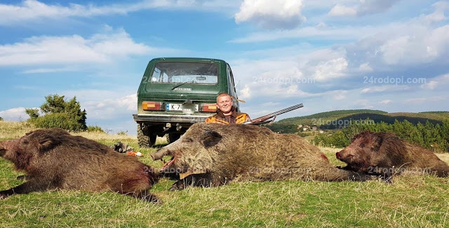 24-годишен ловец повали Страшилището на Родопите – 270-килограмов глиган (СНИМКИ)