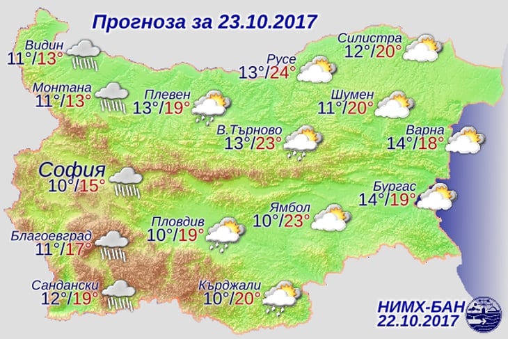 Дежурният синоптик от НИМХ към БАН: Циклон носи в понеделник дъжд, студ и сняг, градусите падат до... (КАРТА)