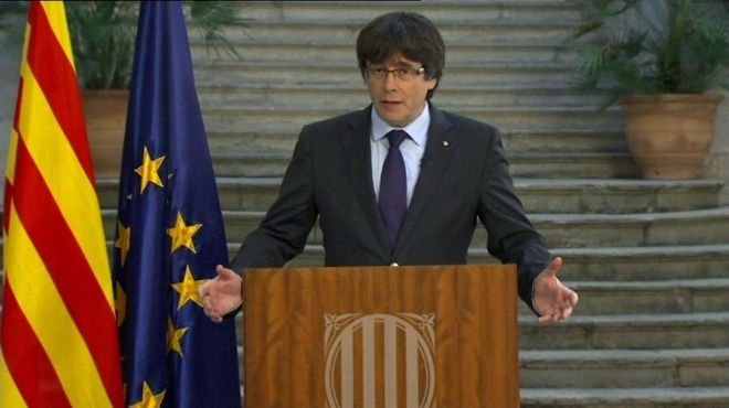 Напрежението в Испания ескалира! Отстраненият каталонски лидер Пучдемон не се подчини на Мадрид и излезе с извънредна реч!