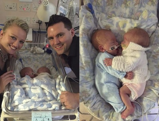 Трогателно! Близнаци се родиха преждевременно и спасиха животите си с прегръдки (СНИМКИ)