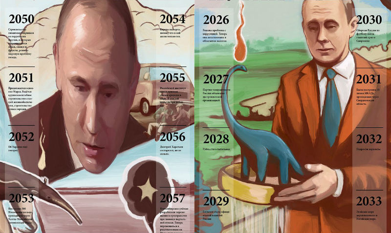 Руски художник създаде безумен календар с главен герой Путин (СНИМКИ)