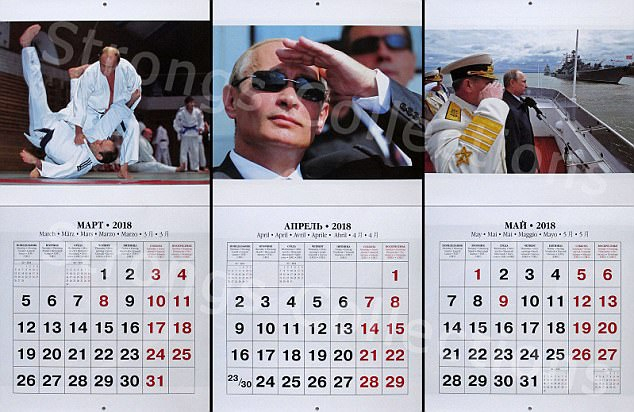 Направо ще се разтопите! Пуснаха календар за 2018 г. с Путин, който показва неговата по-мека страна (СНИМКИ)