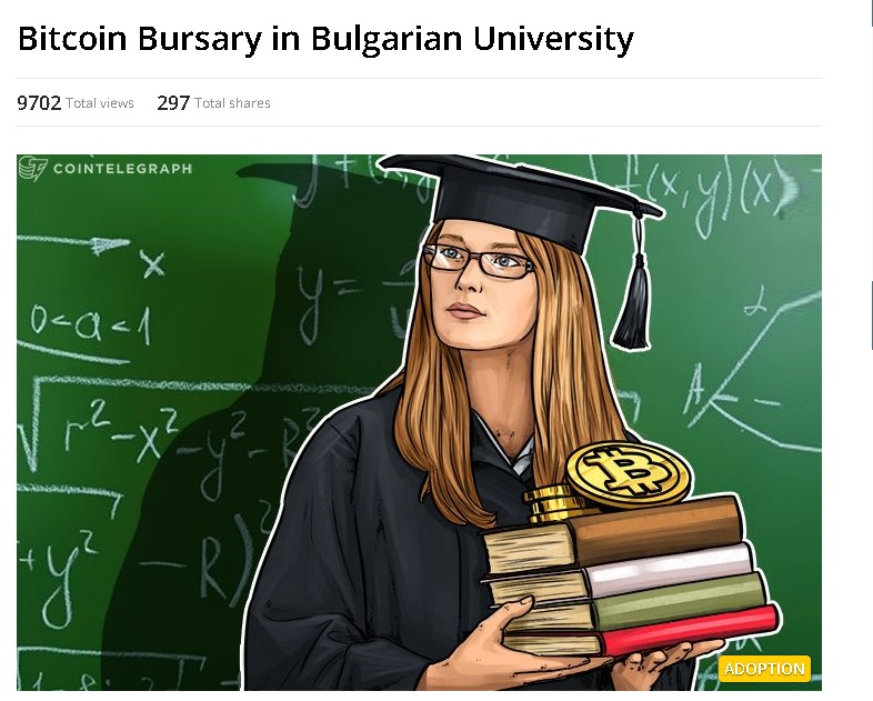 Cointelegraph.com: Български университет първи в света дава стипендия в биткойни!