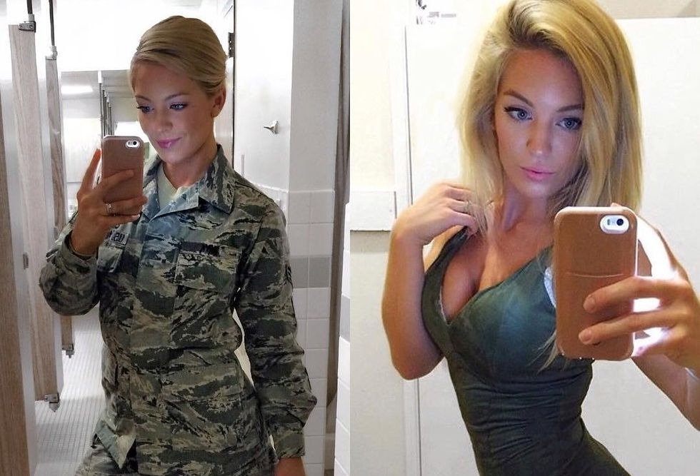Тази секси красавица от ВВС на американската армия никак не се притеснява да се разголва (СНИМКИ)