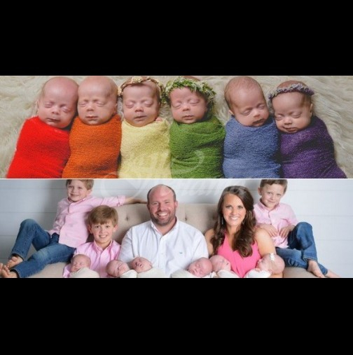 Това семейство има 9 деца! Запознайте се с бебета-чудо, шестзнаци и първата им фотосесия (СНИМКИ)